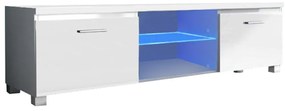 Zondo TV asztal/szekrény Lugo 2 (fehér + extra magasfényű fehér) (világítással). 808385