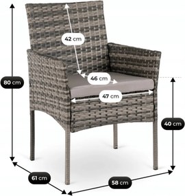 2 db kerti szék szürke színben – CORTO