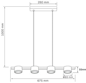 Polux MIRELLA 327338 Lepel lámpa 4x10W/GX53 4000K 660lm IP20