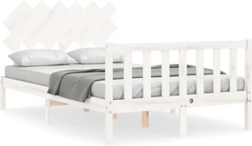 vidaXL fehér tömör fenyőfa ágy matrac nélkül 120 x 200 cm