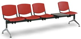 Design műanyag pad, 4 üléses + asztal, kék