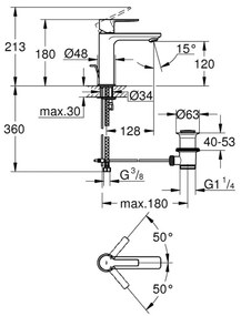 GROHE 32114001 - LINEARE mosdócsaptelep DN 15, fényes króm