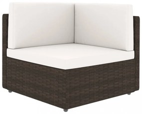 vidaXL 7 részes barna polyrattan kerti ülőgarnitúra párnákkal