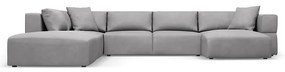 Világosszürke sarokkanapé (bal oldali-"U" alakú) Esther – Milo Casa