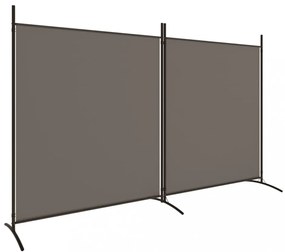 2 paneles antracitszürke szövet térelválasztó 348 x 180 cm