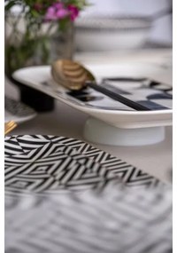 26 részes étkészlet, fehér/fekete, porcelán