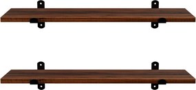 2 darabos fali polc szett, rusztikus barna 60x20x15cm