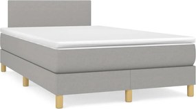 vidaXL világosszürke szövet rugós ágy matraccal 120 x 200 cm