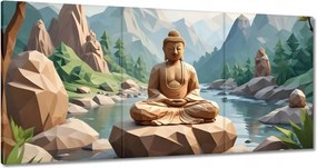 Vászonkép 60x30 Buddha origami