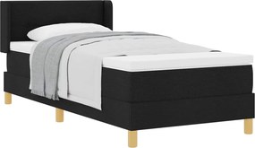 vidaXL Boxrugós ágy matracmal Fekete 200 x 100 cm Poliészter