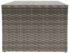 Szürke polyrattan dohányzóasztal 100 x 50 x 40 cm