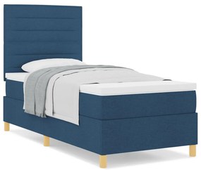 Box Spring Ágy Matraccal Kék 90x200 cm Szövet