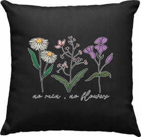 Párna Virágok Vonalak Divat Művészet 7 Fekete