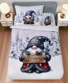 Pamut ágynemű JOLLY GNOME fehér + párnahuzat 45 x 45 cm ingyenesen Ágyneműhuzat mérete: 70 x 90 cm | 140 x 200 cm