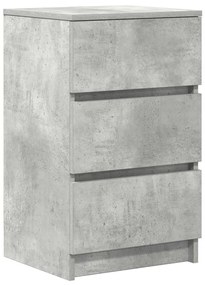 2 db betonszürke éjjeliszekrények 3 fiókkal 39x35x65 cm