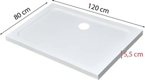 Zuhanytálca modern fürdőszobákba – Modena Slim aszimmetrikus akril zuhanytálca 80×120 cm