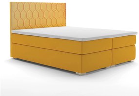 Franciaágy Boxspring 160 cm Piranno (sárga) (tárolóhellyel). Akció -16%. 1020342