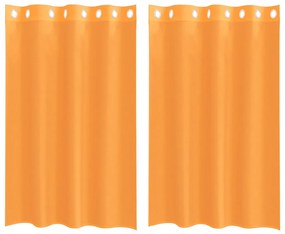 2 db narancssárga fátyolfüggönyök rojtokkal 140x175 cm