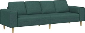 vidaXL Nappali Kanapé Sötétzöld 250 x 77 x 76 cm Poliészter