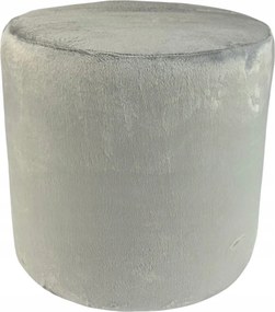 Kerek puff velvet minky szín világosszürke