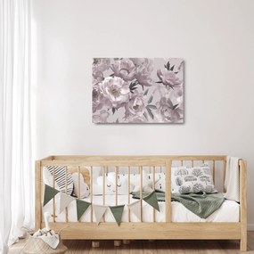 Kép - Vintage bazsarózsa virágok (üvegen) (70x50 cm)
