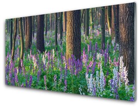 Üvegkép Forest Flowers Nature 100x50 cm 4 fogas