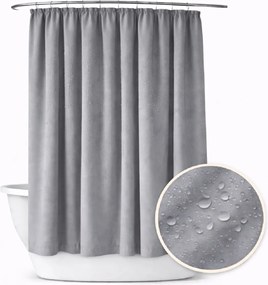 Fürdőszobai függöny 150x200 vízálló zuhany szalag béka szürke