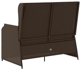 Kerti pad párnával Barna Poli rattan