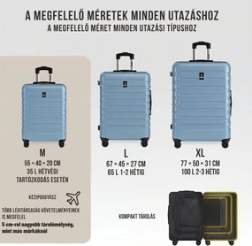 NEW YORK keményfedeles bőröndszett, 3 részes, ABS, világoskék Deuba