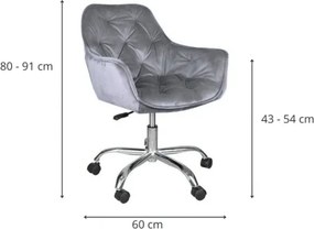 Irodai szék Q-190 VELVET, szürke