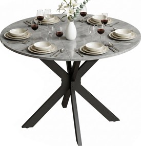 HOMCOM kerek összecsukható étkezőasztal 2–6 főre, acél X-lábbal, kis terekbe, étkezőbe, konyhába, 110 x 110 x 76 cm | Aosom