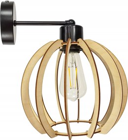 Mennyezeti Fali Függőlámpa E27 Fa Gömb