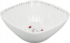 Quadro Koleda tál (21x9cm), fehér karácsonyi dekorációval