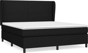 vidaXL fekete szövet rugós ágy matraccal 160x200 cm