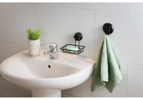 Bestlock Black Soap &amp; Sponge Holder fekete öntapadós fali szappantartó - Compactor