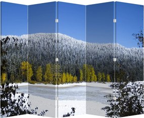 Paraván - Havas hegyek télen (210x170 cm)