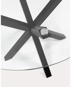 Fekete kerek dohányzóasztal üveg asztallappal ø 82 cm Argo – Kave Home