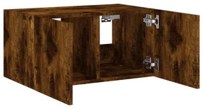 füstös tölgy színű fali TV-szekrény LED-ekkel 60x35x31 cm