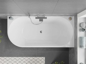 Luxury Mia szabadon álló fürdökád akril   jobbos  160 x 75 cm, fehér,  leeresztö  króm - 52691607500P Térben álló kád