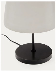 Fekete-fehér asztali lámpa üveg búrával (magasság 38 cm) Nefar – Kave Home