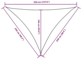 fekete háromszögű oxford-szövet napvitorla 2,5 x 2,5 x 3,5 m