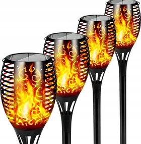 Napelemes Kerti Lámpa Led Fáklya Nagy Beszúrható Lámpa 4x XXL