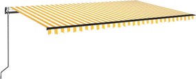 vidaXL sárga és fehér automata napellenző 500 x 350 cm