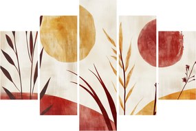 Kép - Növények és körök (150x105 cm)