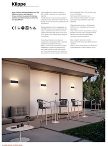 Redo 90453 - KLIPPE LED kültéri fali lámpa, 24W, 230V, 3000K, IP54, barna