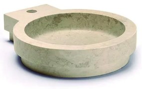 Bathco 00338 - ICONO pultfölé szerelhető mosdó 40x45 cm kő/bézs