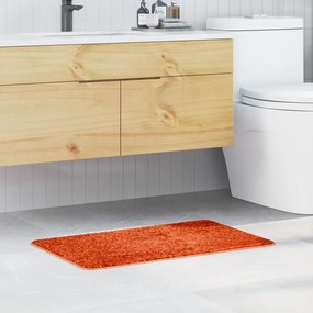 Fürdőszőnyeg Téglalap Alakú Narancs 50x80 cm Poliészter Csúszásmentes