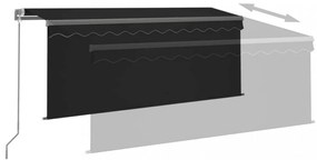 antracitszürke kihúzható LED-es napellenző redőnnyel 3,5x2,5 m