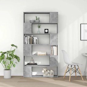betonszürke térelválasztó könyvszekrény 100 x 24 x 188 cm