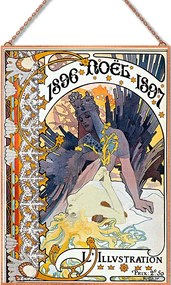 Mucha - Noel 1898 üvegkép, falikép